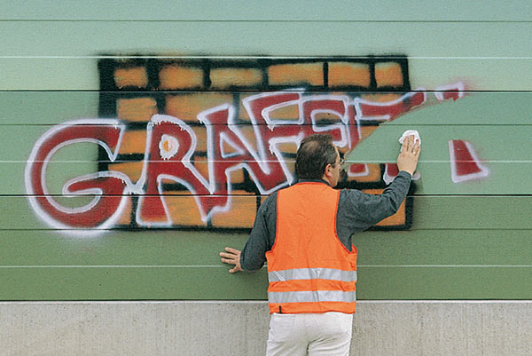 Noise control anti-graffiti coating 